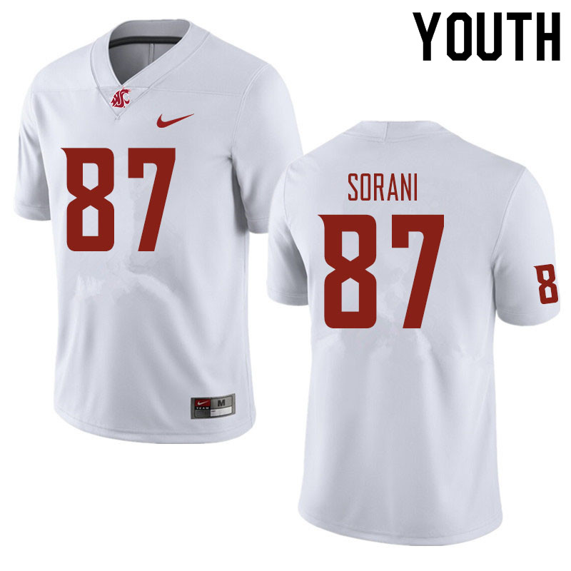 Youth #87 Zion Sorani Washington State Cougars Football Jerseys Sale-White - Click Image to Close